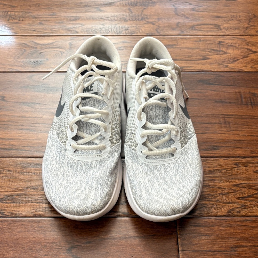 Nike White and Gray Running Shoes
